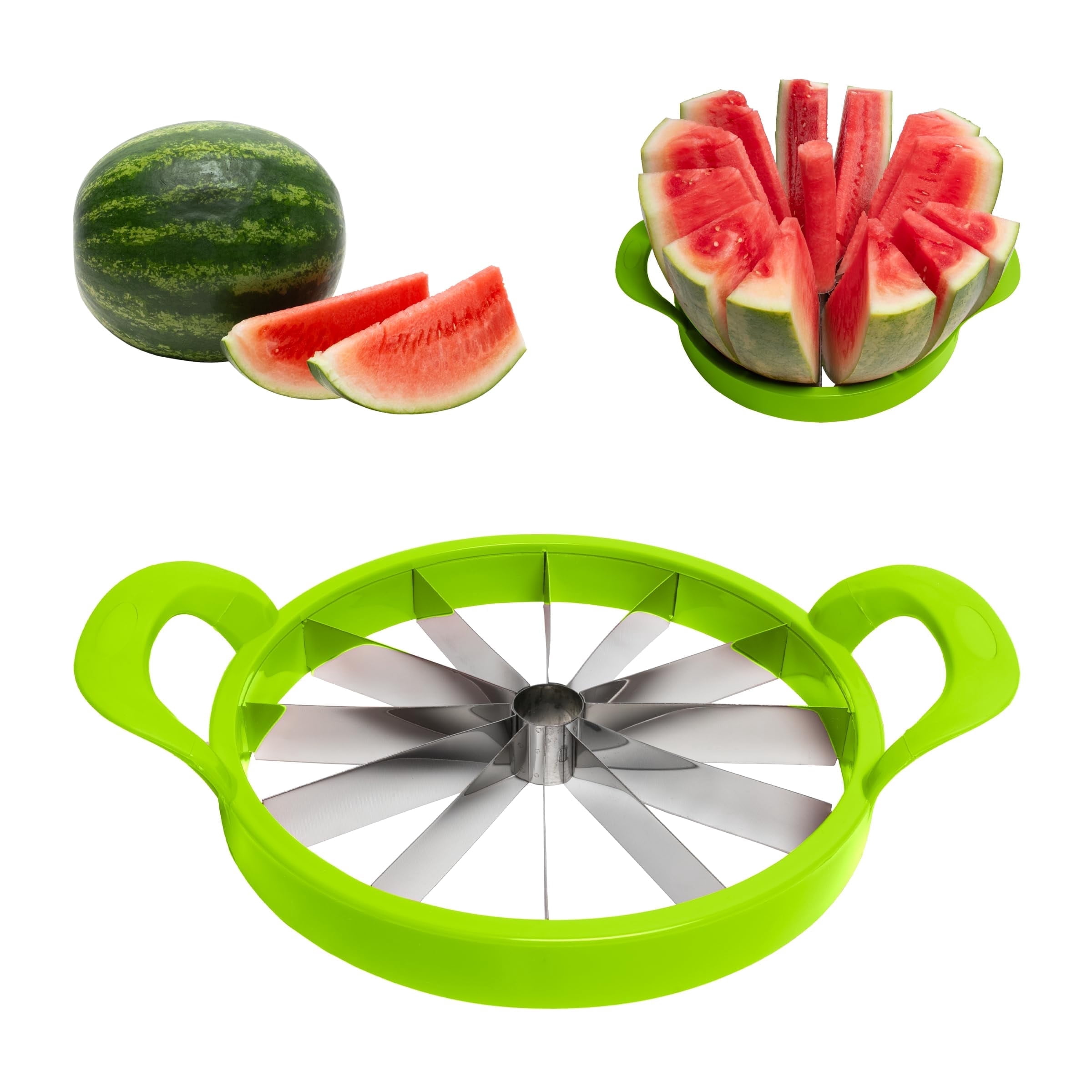 Watermelon Slicer Cutter with 12 Stainless Steel Blades, Easy-Grip Handle, Circular Design for Quick & Even Cutting, Ideal for Home, Kitchen, Parties & Restaurants, Perfect for Families & Food Prep