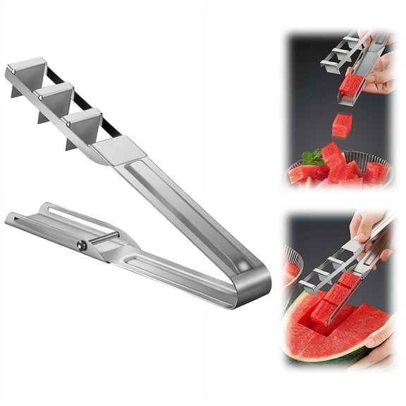 Watermelon Slicer Cutter, 2026 Upgraded Watermelon Slicer,2-in-1 Stainless Steel Fruit Cutter, Dual Head Fruit Forks Slicers Knife, for Home, Kitchen and Camping