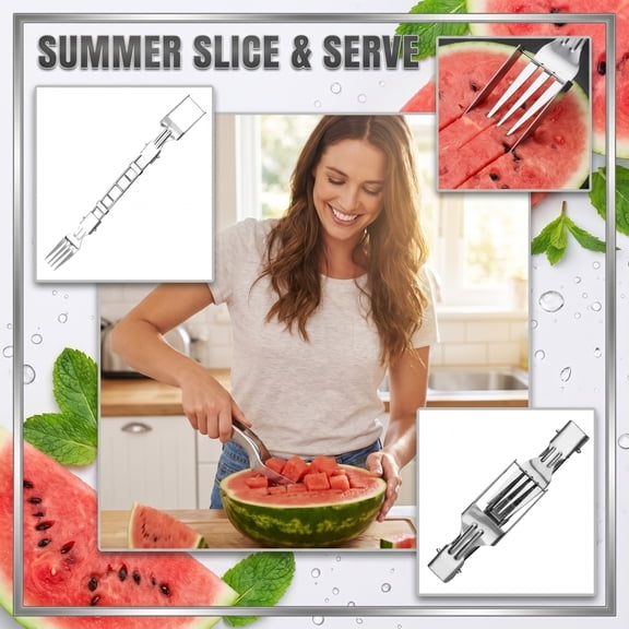 Watermelon Slicer Cutter Stainless Steel Fun Cutting Tool For Kitchen Fruit Carving Summer Home Use