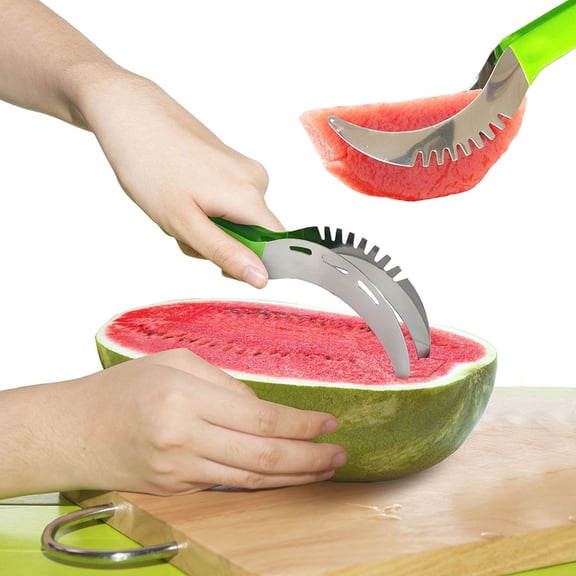 Watermelon Slicer Cutter Tool Durable Stainless Steel Blade Watermelon Cutter with Ergonomic Handle | Slice or Cube Cantaloupe & Honeydew, Quick, Mess-Free Prep for Summer Snacks, Parties & BBQs.