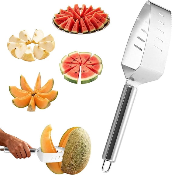 Watermelon Slicer Cutter Tool, Stainless Stee Triangle Fruit Cube Watermelon Cutter with Handle, Easy Slice Tool for Melon, Apple Pear More