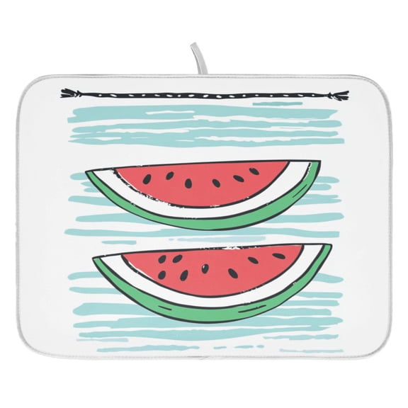 Watermelon Slices Dish Drying Mat for Kitchen, Quick Drying Absorbent Soft Durable 16" x 18"