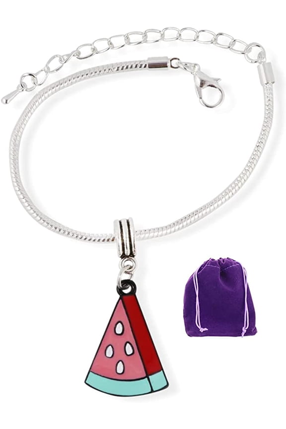Watermelon Snake Chain Charm Bracelet