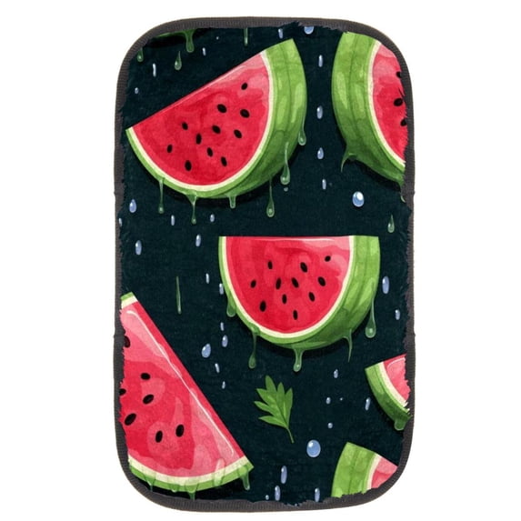 Watermelon Soft Comfortable Furry Printed Armrest Cover - 12.5x8.2 Inch Armrest Accessory