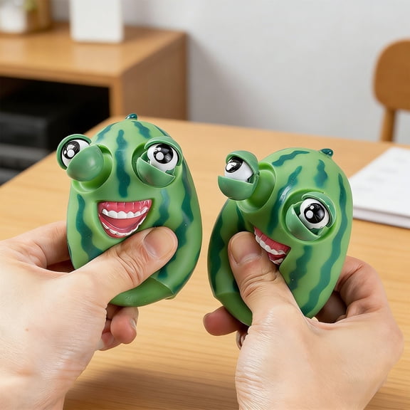 Watermelon Squeeze Toy With Bulging Eyes For Stress Relief And Amusing Sensory Play,Soft TPR Pocket Fidget For Office Study Or Travel,Durable Reusable Squeeze Companion For Mood Lift And Quick Calm