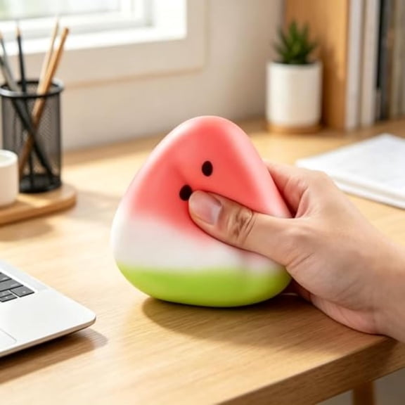 Watermelon Squishy Toy Slow Rising Jumbo Fidget Toy, Soft Squeeze Stress Relief Sensory for Work, Adults