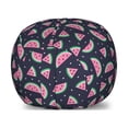 thumbnail image 1 of Watermelon Storage Toy Bag Chair, Continuous Summer Fruit as Half Round and Triangular Slices, Stuffed Animal Organizer Washable Bag, Large Size, Dark Blue Grey Multicolor, by Ambesonne, 1 of 3