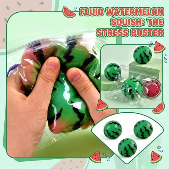 Watermelon Stress-Relief Fidget Toys, Mini Cute Squeeze Toys, Perfect for Office Desk Toys, Party Decorations(Green)