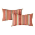thumbnail image 1 of Watermelon Stripe 19 x 12 in. Outdoor Rectangle Throw Pillow (Set of 2) by Greendale Home Fashions, 1 of 7