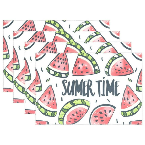 Watermelon Summer Time 12×18 inch Placemats Heat Resistant Washable Foldable Rectangular Placemats Set Decoration Indoor Outdoor for Kitchen Dining Table 1PC