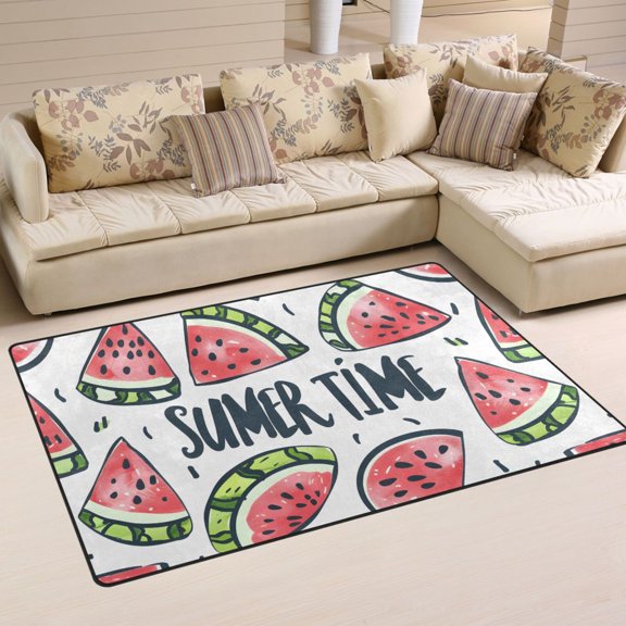 Watermelon Summer Time Area Rug Washable Floor Carpet Mat 60 x 39 inch for Bedroom Living Room Kids Room Home Decor