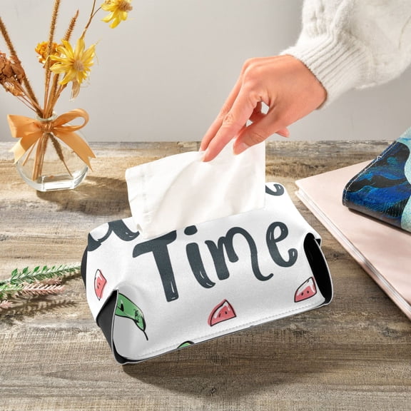 Watermelon Summer Time Napkin Dispenser Leather Paper Napkins Holders Elegant Modern Fancy for Kitchen Dining Room Table Decor