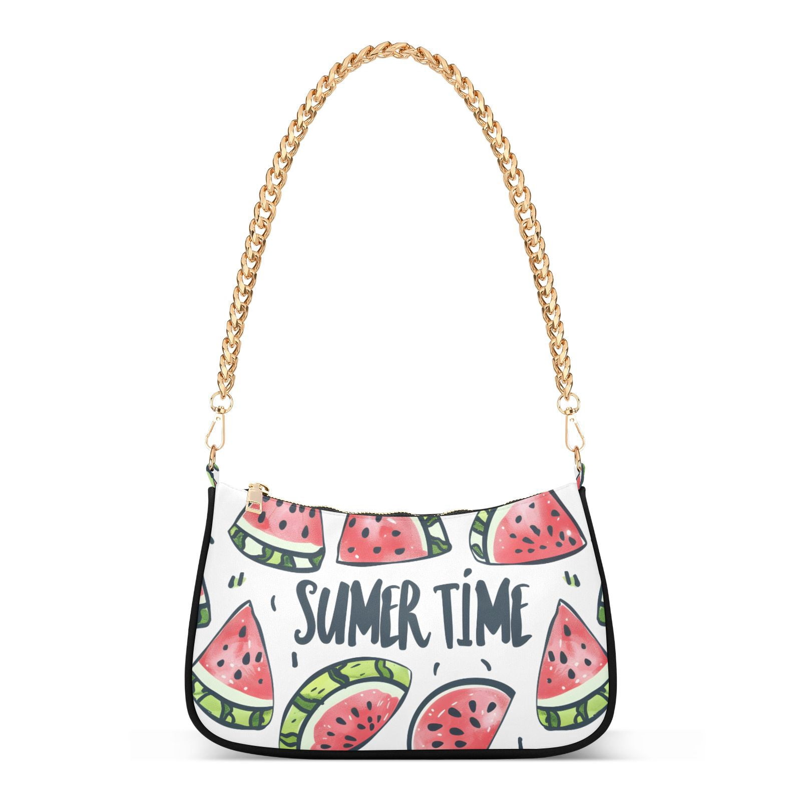 Watermelon Summer TimeWomen Small Shoulder Bag Crossbody Tote Hobo Bags Purse Clutch Handbags with Chain Strap for Women
