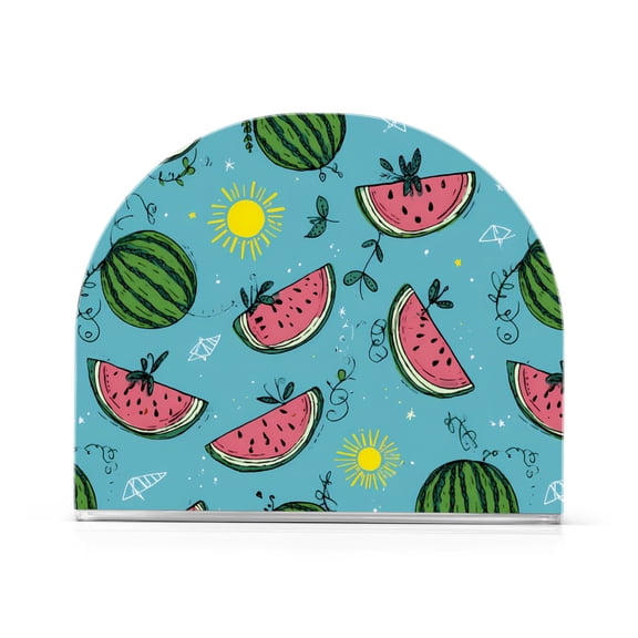 Watermelon Sun Pattern Napkin Holder Acrylic Napkin Dispenser Clear Modern Tabletop for Kitchen Counter 2 Pack