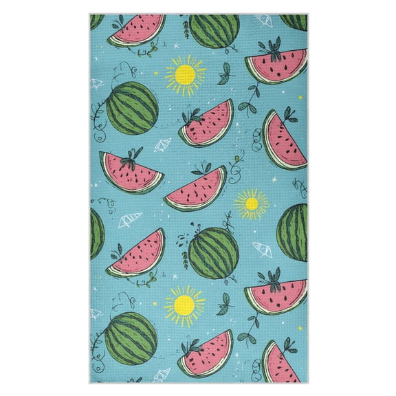 Watermelon Sun Pattern Waffle Kitchen Towels 18x30 in Soft Absorbent Quick Dry Dishcloths