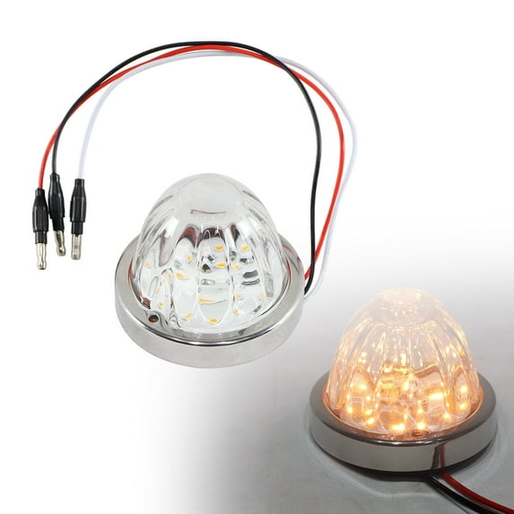 Watermelon Surface Mount Amber LED Light Turn/Marker Light Clear Lens