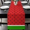thumbnail image 1 of Watermelon Table Runner 72 Inches Long, Black Polka Dots Green Summer Fruits Kitchen Coffee Dining Table Decoration for Home Party Birthday Wedding Home Decor 18x72 Inches, 1 of 8