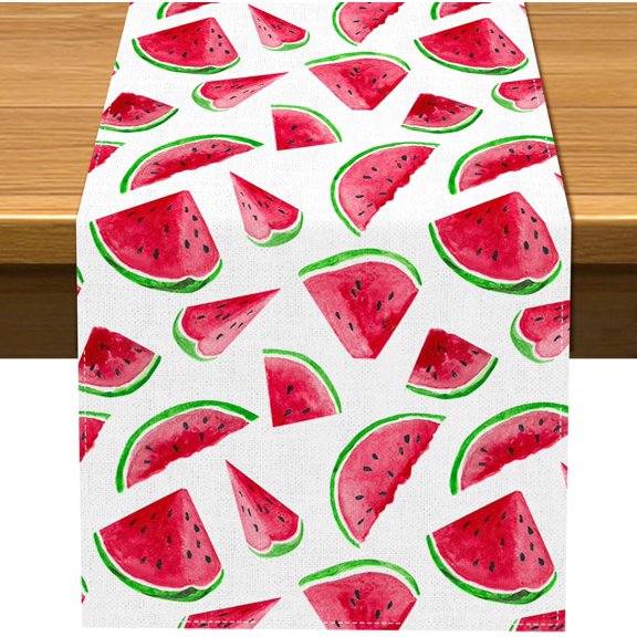 Watermelon Table Runner Spring Summer Watermelon Theme Party Decoration Dining Room Holiday Home Kitchen Island Decor