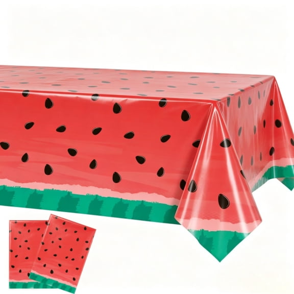 Watermelon Tablecloth 2 Pack Party Melon Plastic for Birthday 54 108 Inch