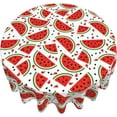 thumbnail image 1 of Watermelon Tablecloth Summer Fruit Round Table Cloths Circular Table Cover Washable Polyester Tabletop for Dining Kitchen Picnic Camping Party Decor 60 Inch, 1 of 6