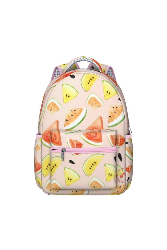 Watermelon Themed Backpack - Durable School Bag for Middle School , Stylish Fall Accessory with Spacious Main Compartment, Great Gift Idea for Students, Lightweight with Adjustable Padded Straps