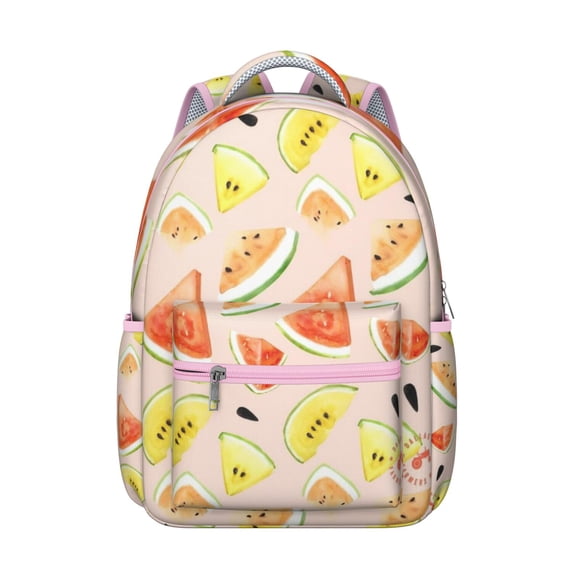 Watermelon Themed Backpack - Durable School Bag for Middle School , Stylish Fall Accessory with Spacious Main Compartment, Great Gift Idea for Students, Lightweight with Adjustable Padded Straps