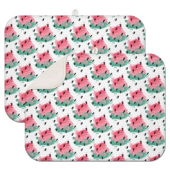 Watermelon Themed Dish Drying Mat – Colorful Tropical Fruit Print, Cute Summer Pattern for Watermelon Fans