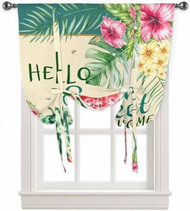 Watermelon Tie Up Curtains for Kitchen Bedroom Living Room Windows