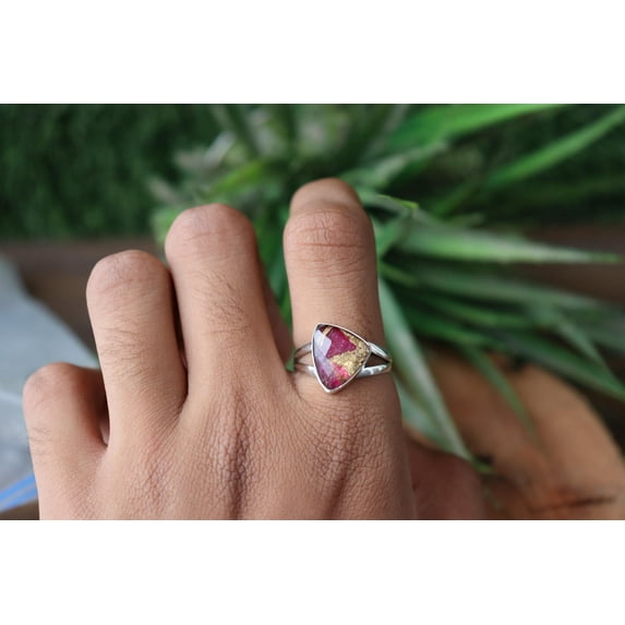 Watermelon Tourmaline Ring, 925 Sterling Pure Silver Ring, Silver Jewelry, Charm Ring, Tourmaline Gemstone Ring, Natural Gemstone Ring,*****