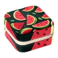thumbnail image 1 of Watermelon Travel Portable Square Necklace Holder with Earring Holder, Display Case - Travel Organizer for Rings, Earrings, Necklaces, Bracelets - Suitable for Girls and Women, 1 of 6