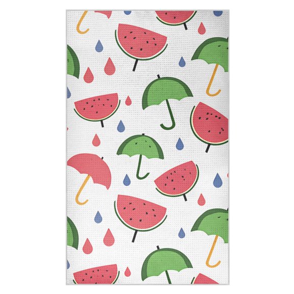 Watermelon Umbrella Pattern Waffle Kitchen Towels 18x30 in Soft Absorbent Quick Dry Dishcloths