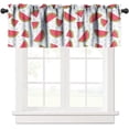thumbnail image 1 of Watermelon Valance for Window,Summer Sweet Red Watermelon Kitchen Valances,Fresh Fruit Cartoon Watermelon Slices Print Short Curtain for Cafe Living Room Dining Room Bathroom,54x18in, 1 of 6