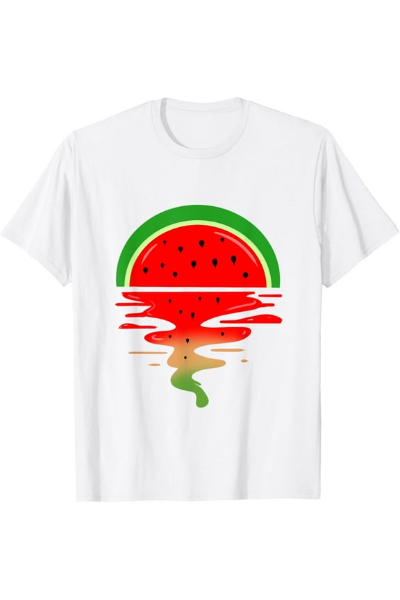 Watermelon Vaporwave Sunset T-ShirtMen's and women's pure cotton short-sleeved shirts