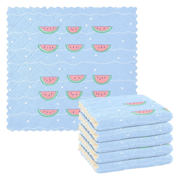Watermelon Waves Dish Towels 6 Pack Kitchen Cleaning Dish Cloths Absorbent Reuseable Cleaning Cloths 11'' x 11''