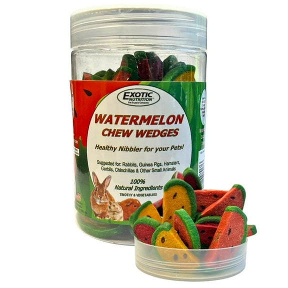 Watermelon Wedges - Fun & Unique Healthy Nibbler - Rabbits, Guinea Pigs, Hamsters, Chinchillas, Prairie Dogs, Degus, Rats, Squirrels & Other Herbivores (4.7 oz.)