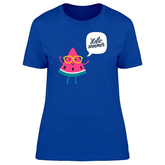 Watermelon With Glasses Summer T-Shirt Women -Image by Shutterstock, Female XX-Large