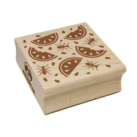 Watermelon and Ants Picnic Square Rubber Stamp Stamping Scrapbooking Crafting - Medium 1.75in