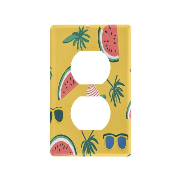 Watermelon and Beach Hat Light Switch Cover Switch Plate Outlet Cover Plug Cover for Electrical Outlet