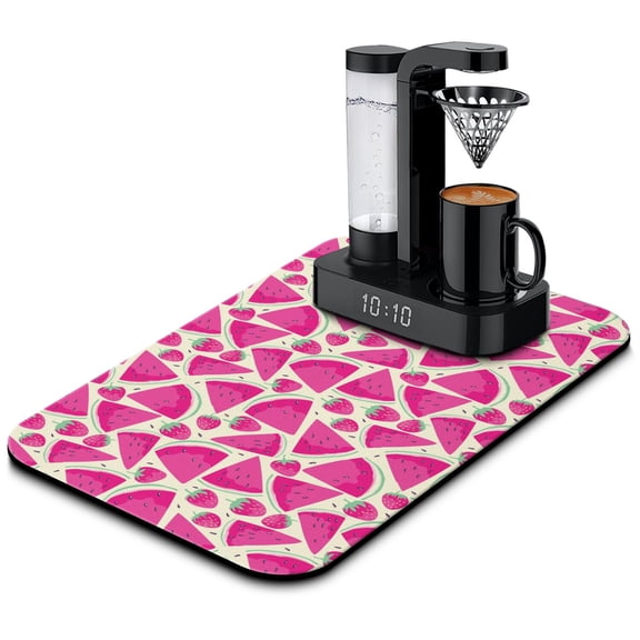 Watermelon and Summer Coffee Maker Mat Non-Slip Rubber Base for Stable Placement