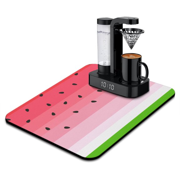 Watermelon and Tropical Fruit Dish Drying Mat, Summer Party Sunshine Cute Kitchen Mat