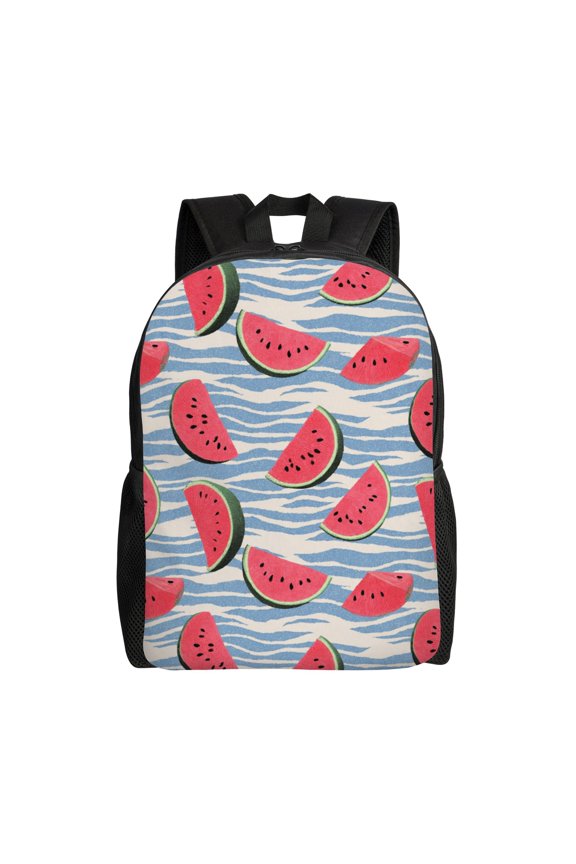 Watermelon slices pattern Backpack with 15 Inch Laptop Compartment,Water-Resistant Daypack, Large Capacity Backpack with Adjustable Breathable Shoulder Straps for Daily Use Travel Gym