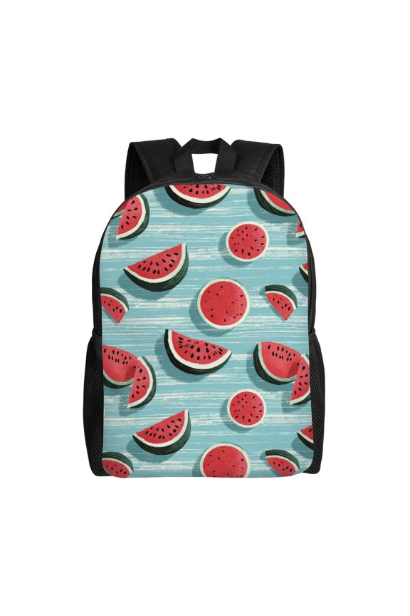 Watermelon slices pattern Backpack with 15 Inch Laptop Compartment,Water-Resistant Daypack, Large Capacity Backpack with Adjustable Breathable Shoulder Straps for Daily Use Travel Gym