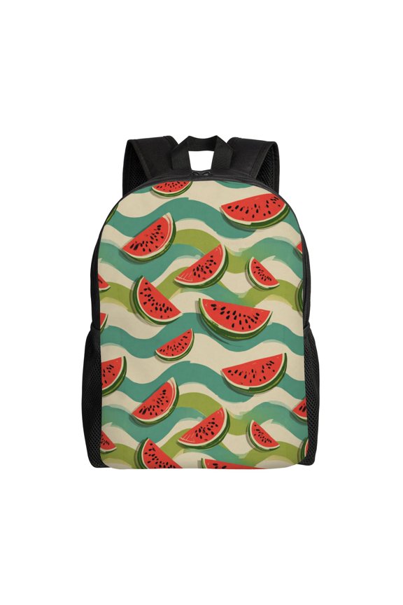 Watermelon slices pattern Backpack with 15 Inch Laptop Compartment,Water-Resistant Daypack, Large Capacity Backpack with Adjustable Breathable Shoulder Straps for Daily Use Travel Gym