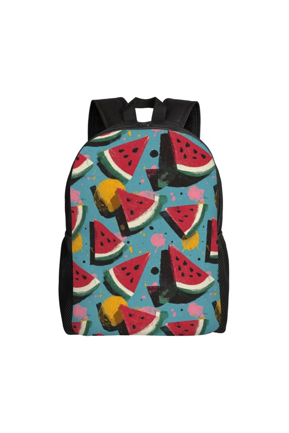 Watermelon slices pattern Backpack with 15 Inch Laptop Compartment,Water-Resistant Daypack, Large Capacity Backpack with Adjustable Breathable Shoulder Straps for Daily Use Travel Gym