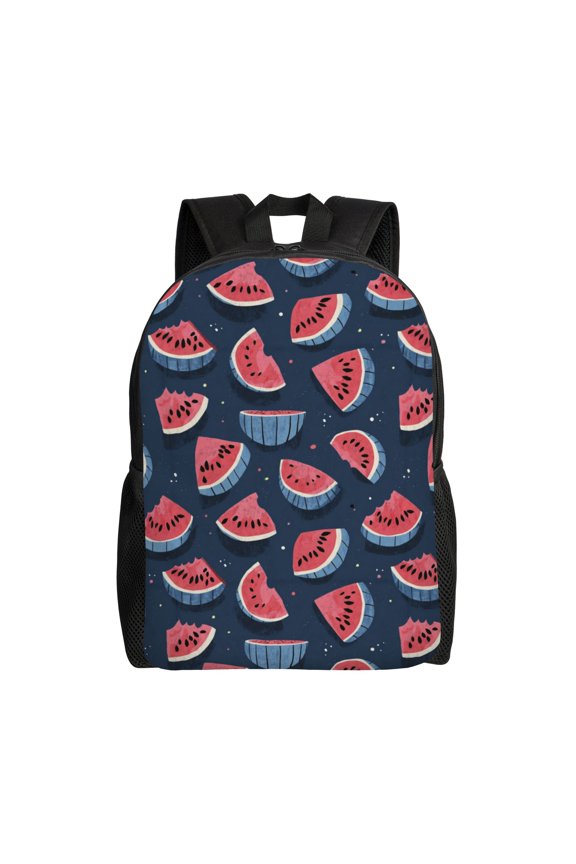 Watermelon slices pattern Backpack with 15 Inch Laptop Compartment,Water-Resistant Daypack, Large Capacity Backpack with Adjustable Breathable Shoulder Straps for Daily Use Travel Gym