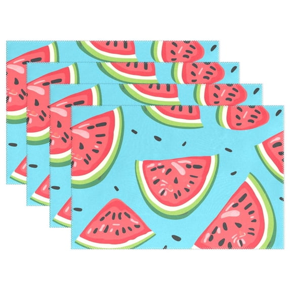 Watermelons 12×18 inch Placemats Heat Resistant Washable Foldable Rectangular Placemats Set Decoration Indoor Outdoor for Kitchen Dining Table 6PCs