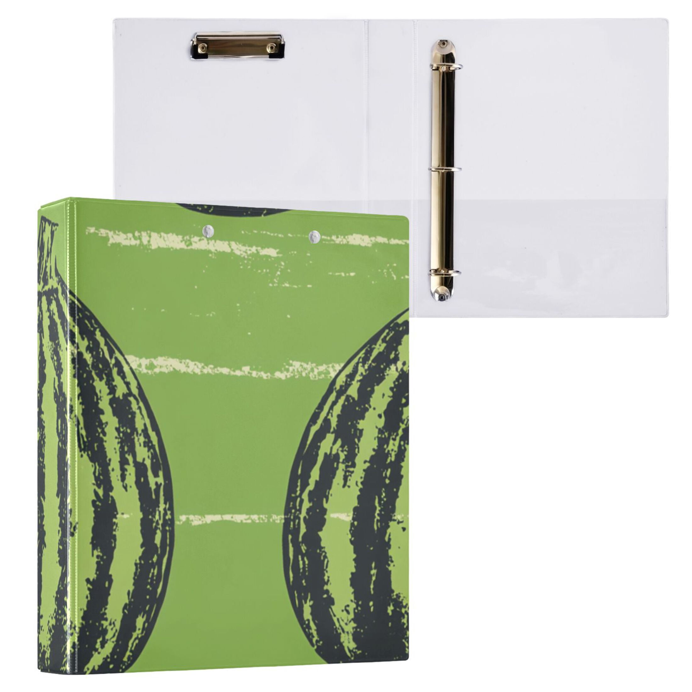 Watermelons 3 Ring Binders 1.5 inch Hardcover File Folders with Interior Pockets A4 Size Organizer for School Office Hospital Set of 2