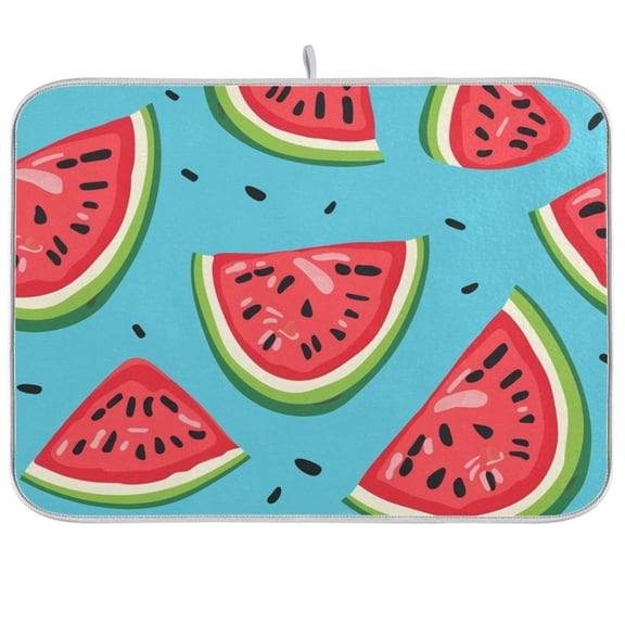 Watermelons Dish Drying Mat Dish Drainer Rack Mats Water Absorbent Non-Slip Easy Clean Heat Resistant for Kitchen Counter