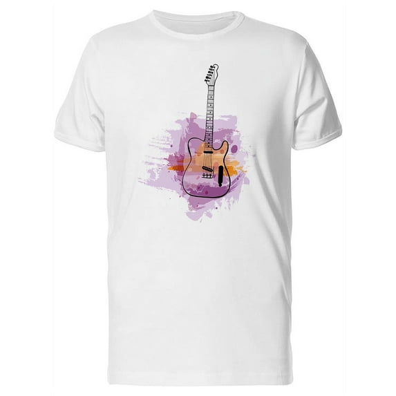 Waterpaint Purple Guitar T-Shirt Men -Image by Shutterstock, Male 4X-Large