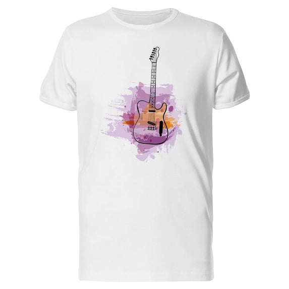 Waterpaint Purple Guitar T-Shirt Men -Image by Shutterstock, Male XX-Large